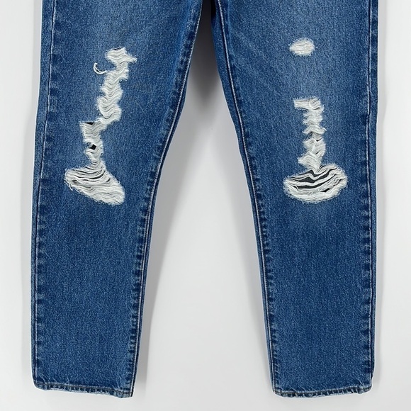 Levi's Premium Wedgie Straight Leg Jeans Distressed High Rise 100% Cotton 27 - Picture 5 of 11